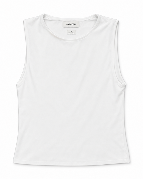 Babaton white sleeveless top size small