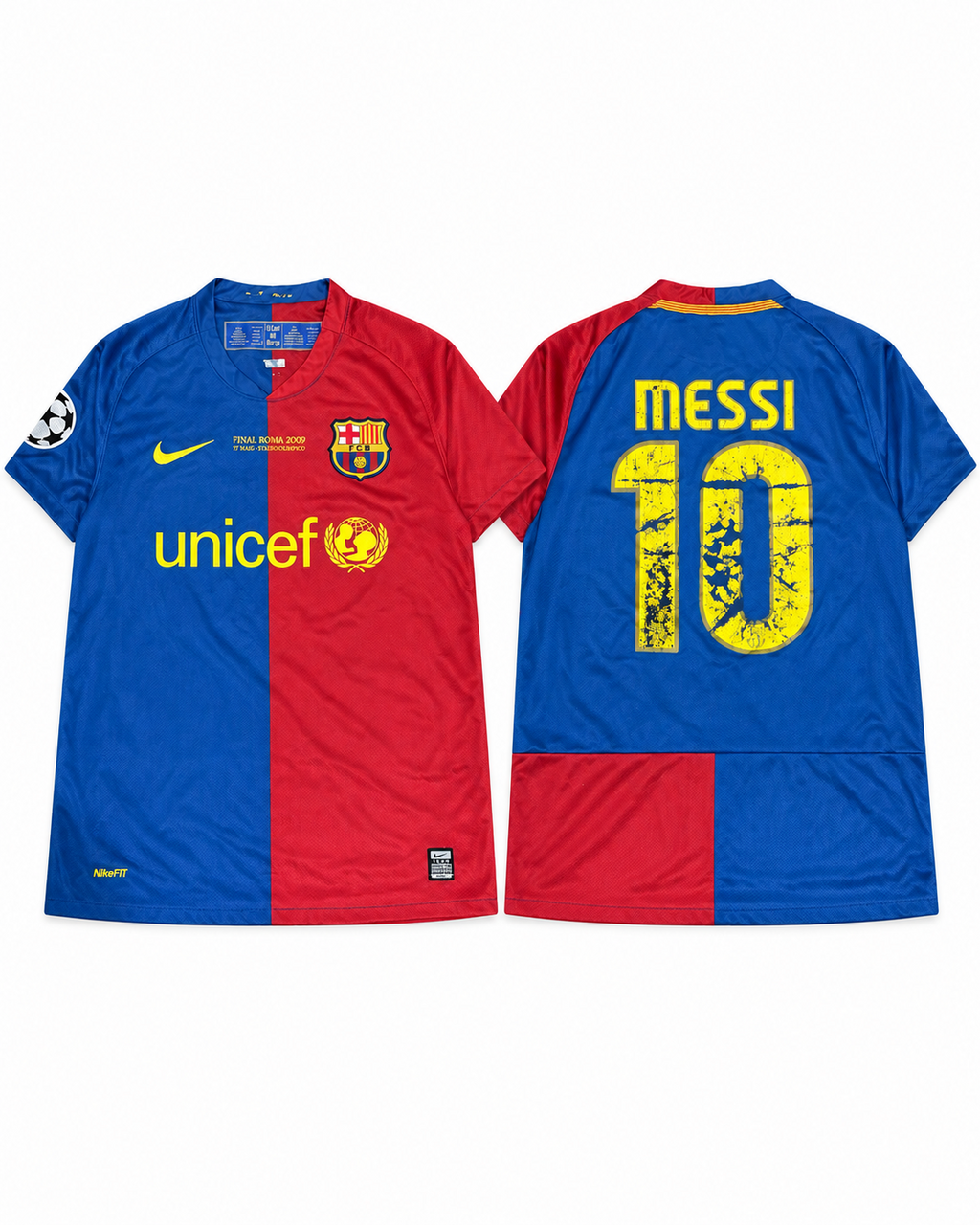 Nike FC Barcelona 2009 Messi #10 jersey front and back