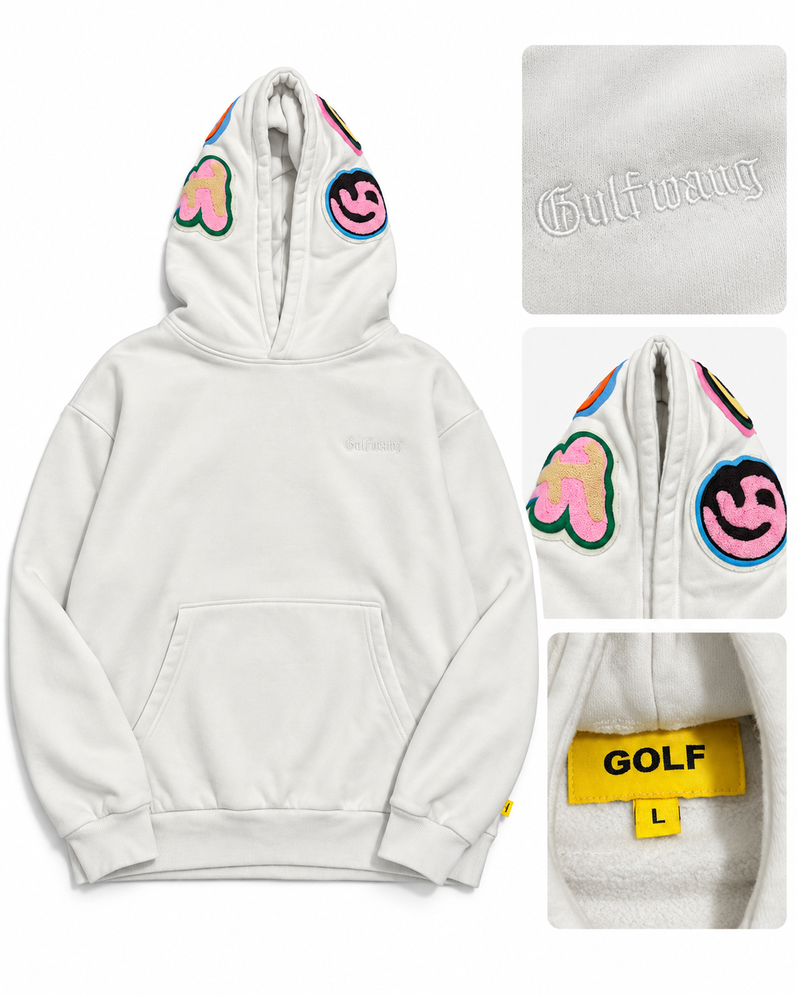 Golf Wang multi-patch hoodie size large