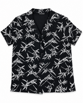 Lindor black and white leaf-print button-down shirt