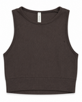 The Group brown ribbed crop tank
