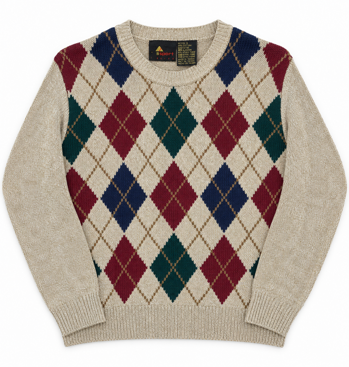 Vintage argyle knit sweater