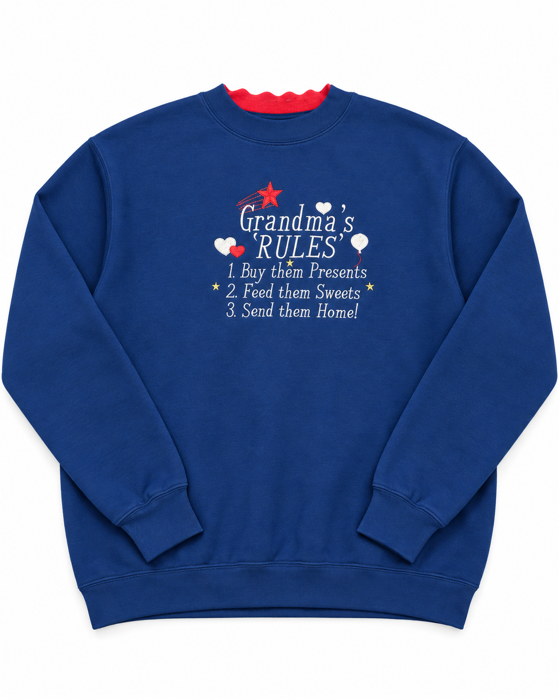 Vintage Grandma's Rules blue sweatshirt