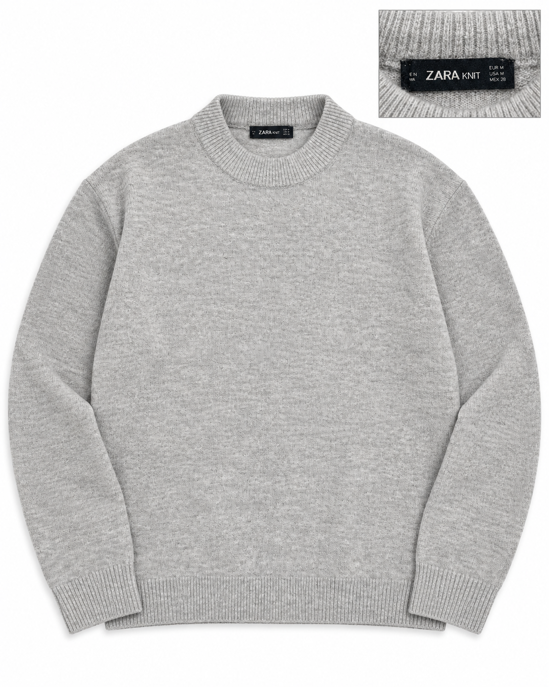 Zara Knit grey sweater size medium